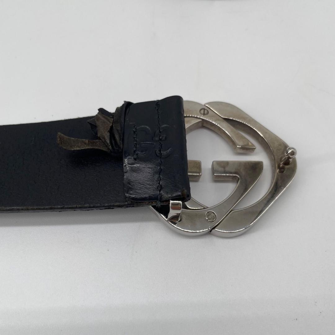 15319✨良品✨GUCCI グッチ レザー GG総柄 G金具 ベルト ブラック
