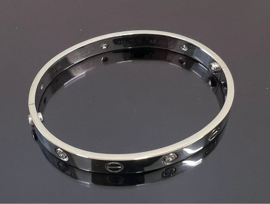 美品　カルティエ　ラブブレス　#17 6pダイヤモンド　ホワイトゴールド 正規品