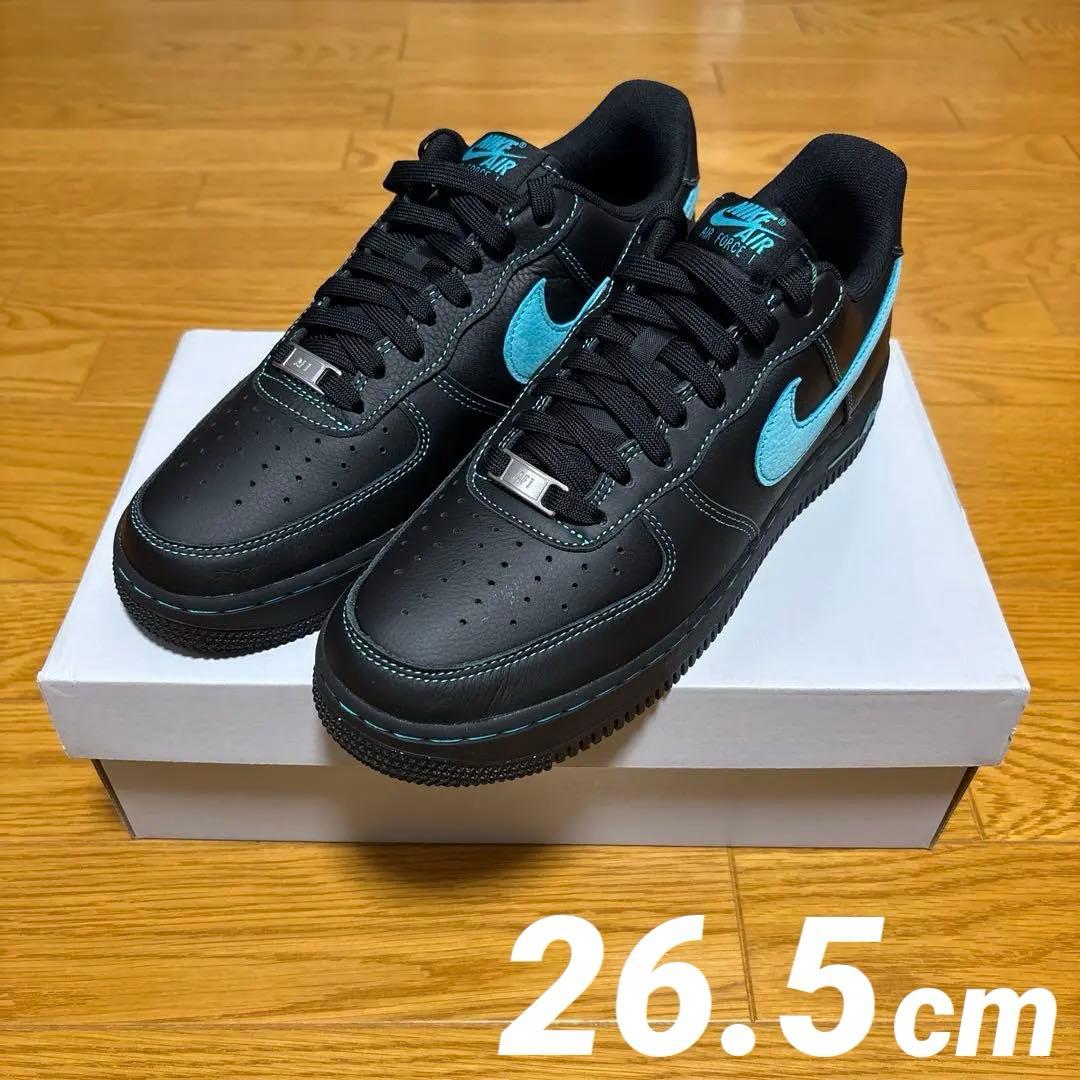 靴 Nike Air Force 1 Black Tiffany 26.5cm