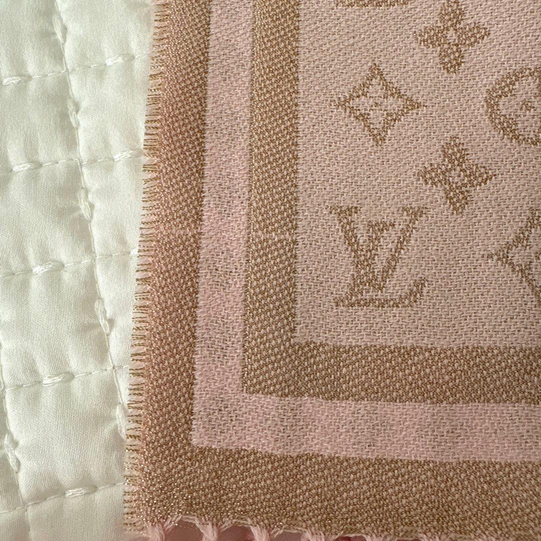 ✨【ルイヴィトン】モノグラム マフラー ピンク ウール カシミヤ