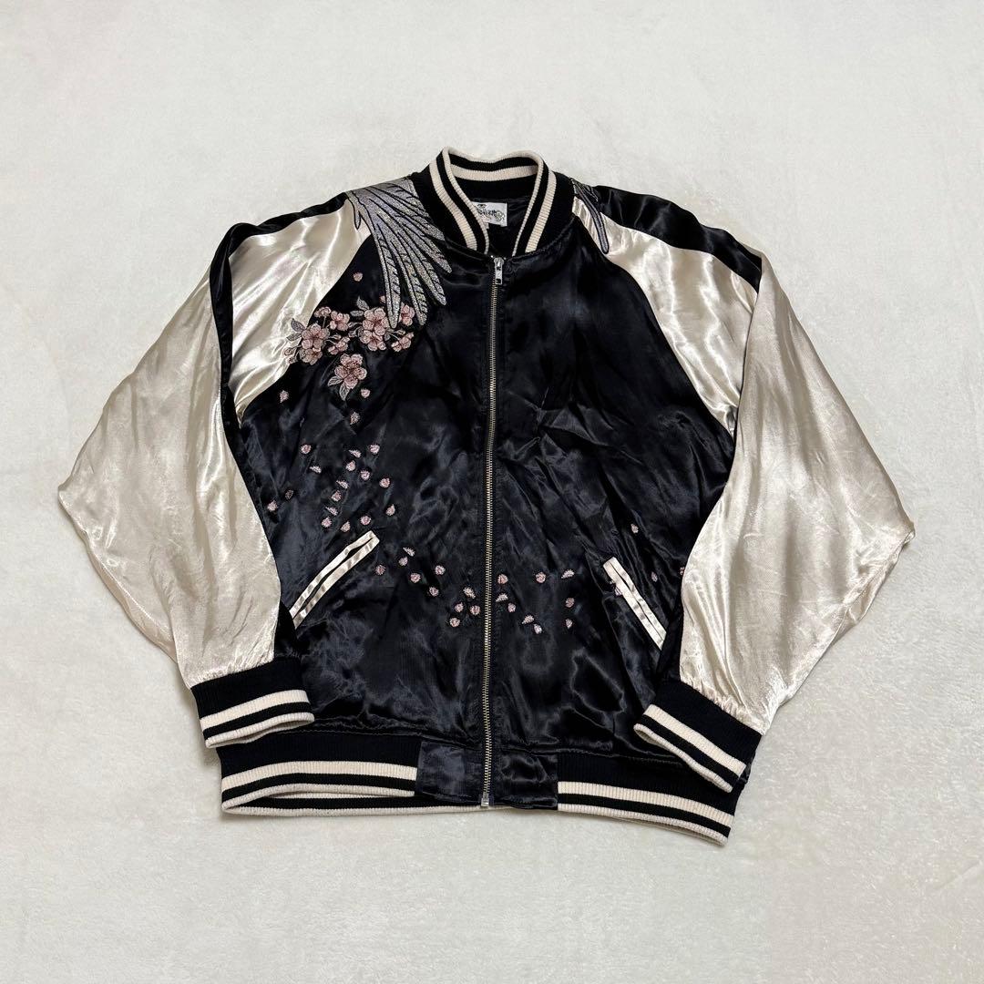 絡繰魂 スカジャン 鳳凰 不死鳥 刺繍 スーベニアジャケット 和柄 龍 朱雀