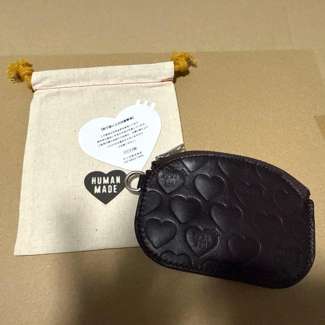HUMAN MADE レザーケース　総柄　ブラウン　新美品