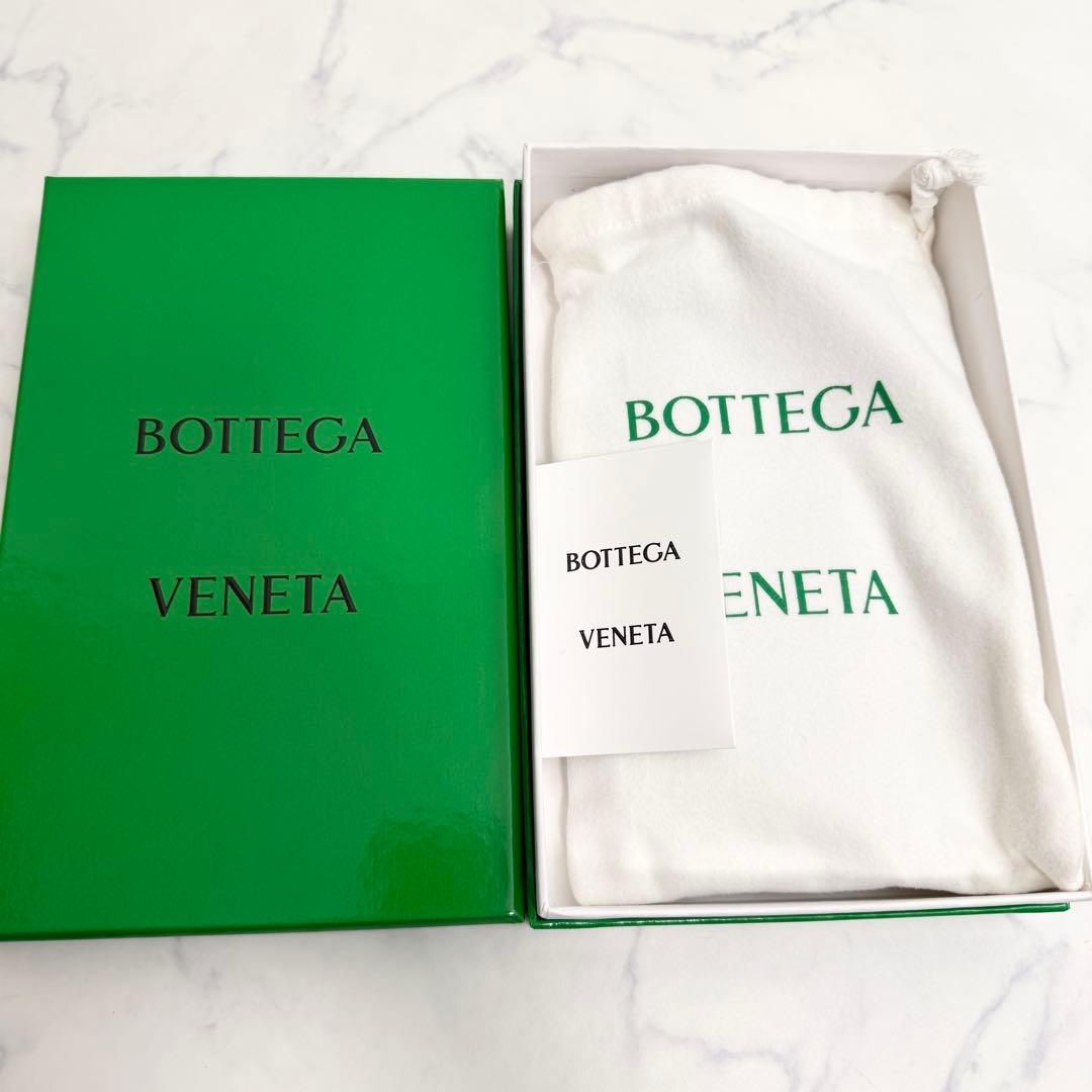 極美品　BOTTEGA VENETA マキシイントレチャート 長財布 黒 × 緑