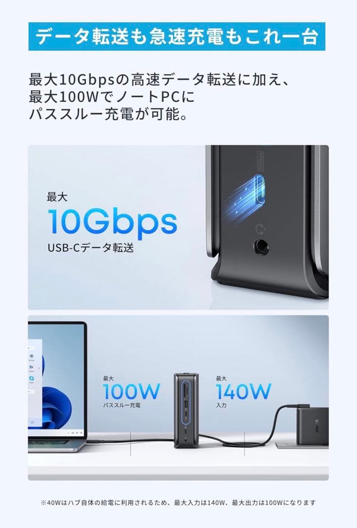 Anker Nano ドッキングステーション (13-in-1, 着脱式)