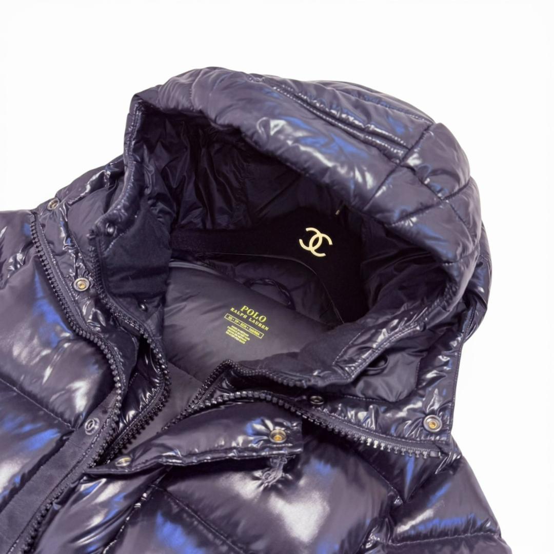 お*む様 【極美品】ポロラルフローレン シャイニーブラック ダウンジャケット ポ