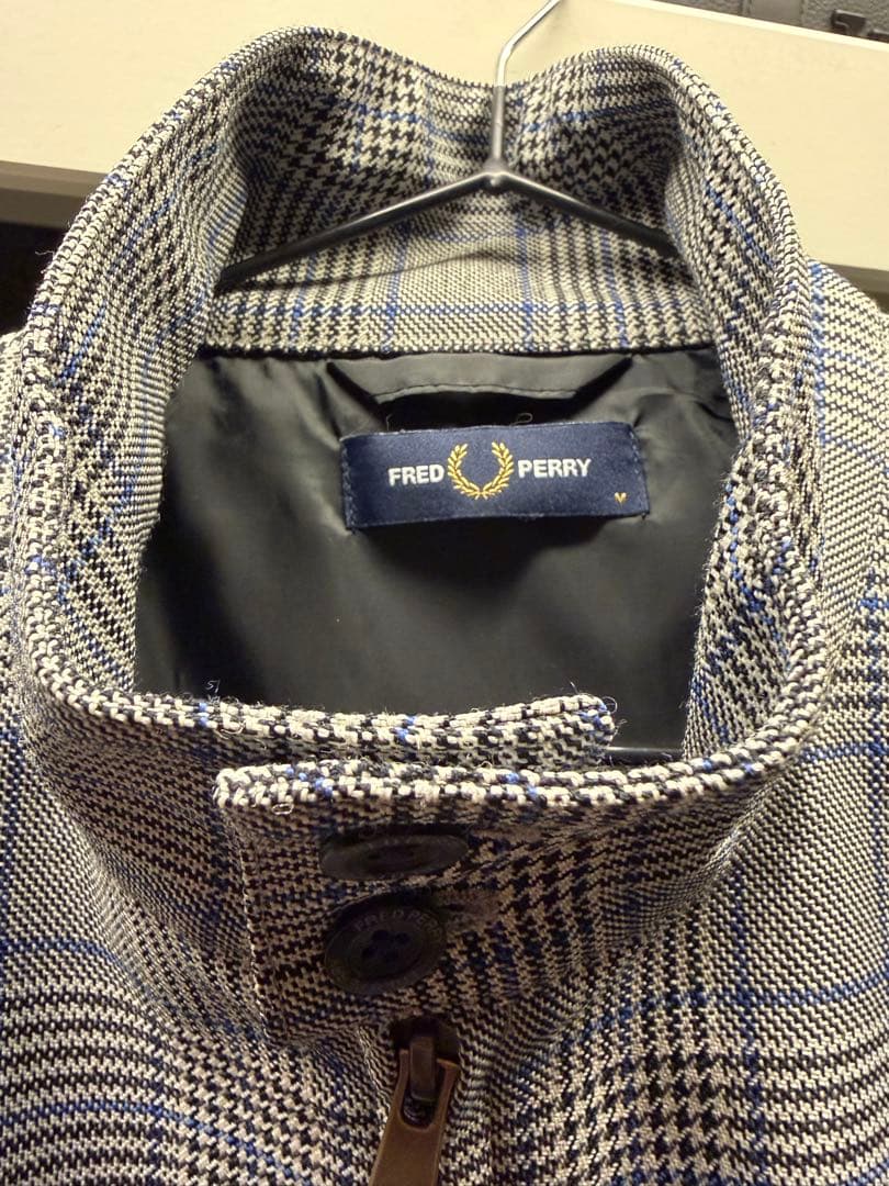 フレッドペリー SHIPS コラボ品 千鳥格子 ハリントンジャケット ブルゾン