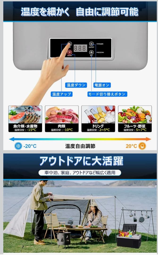 Sumeriy 車載家庭両用 静音 ポータブル冷蔵庫 18L　定価２万９８００円