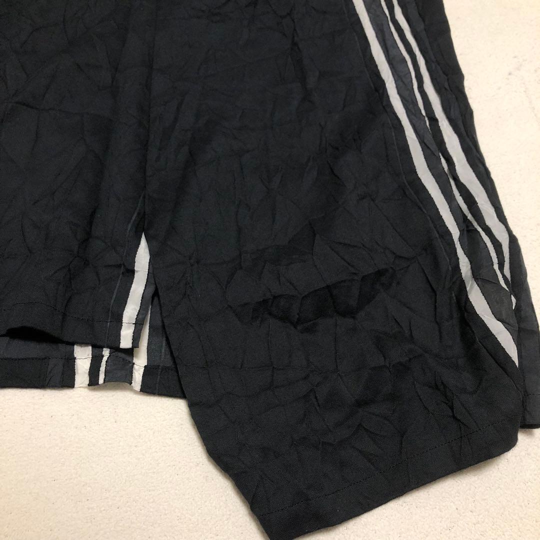 ワイズ　Yohji Yamamoto シワ加工ロングスカート　Lライン入り　黒￼