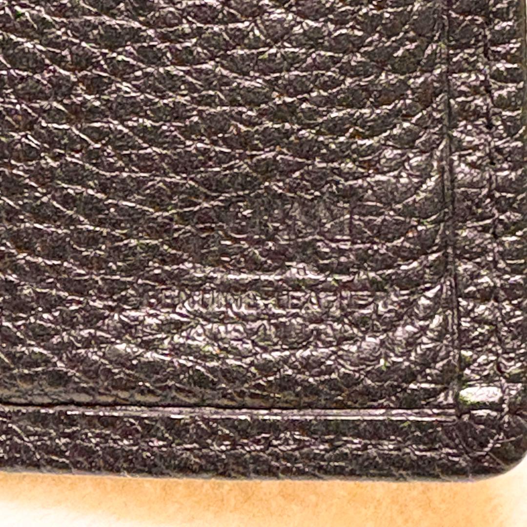 VERSACE ブラック しぼ革レザー 長財布 メタルメドゥーサ付