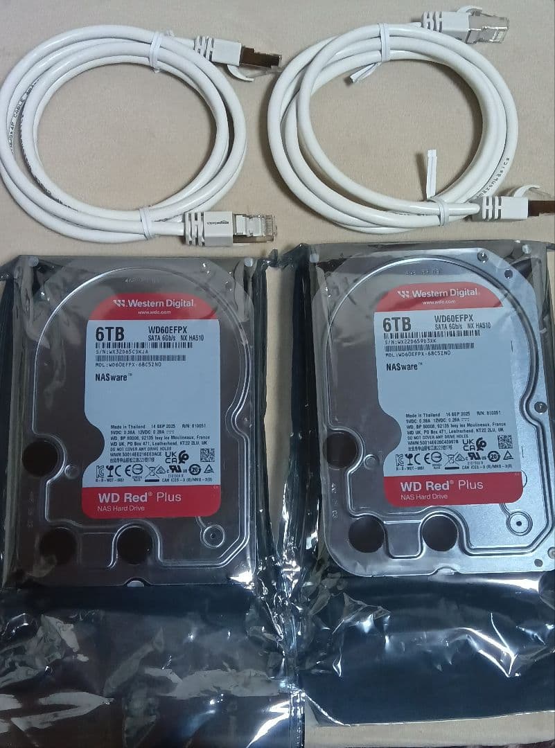 WD Red Plus 6TB HDD 2台セット