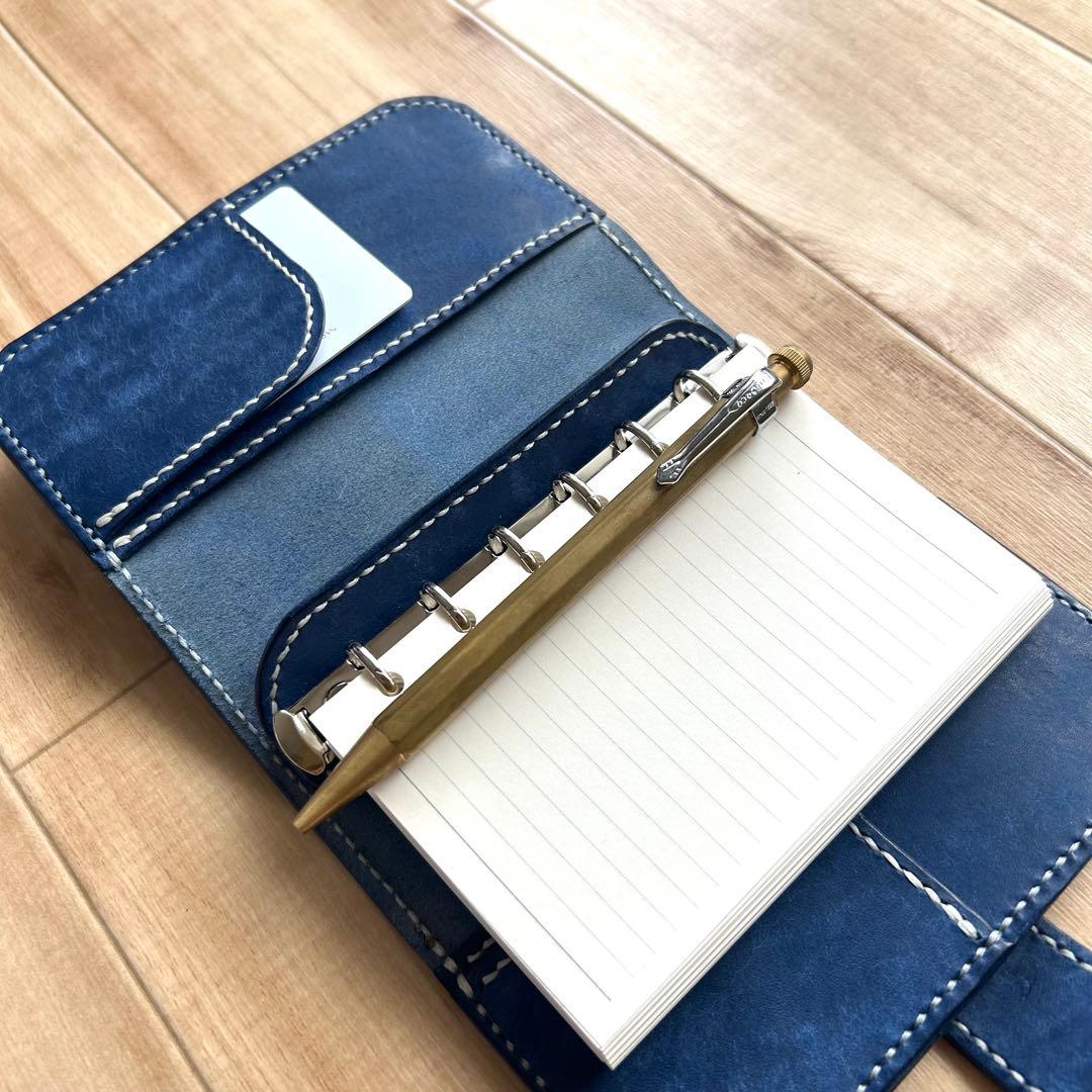 ミニ6システム手帳　手帳カバー B7判 イタリアンレザー　コラージュノート