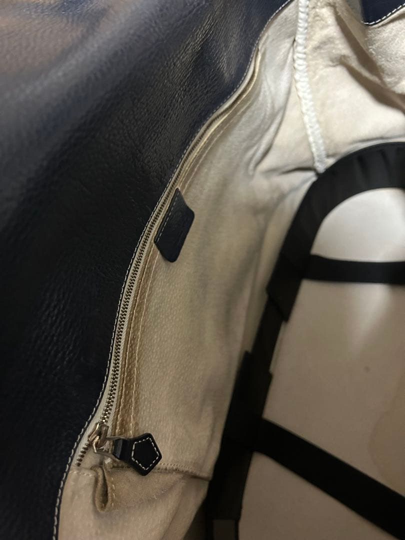 シセイ 981 フラップトートバッグ 肩掛け ビジネス レザー ネイビー系