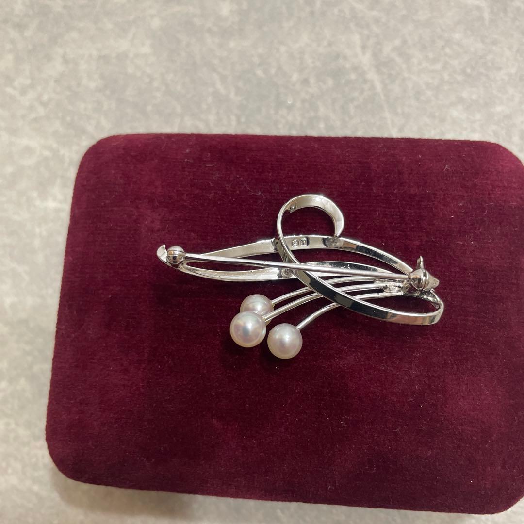MIKIMOTO ミキモト 真珠 パール シルバー ブローチ
