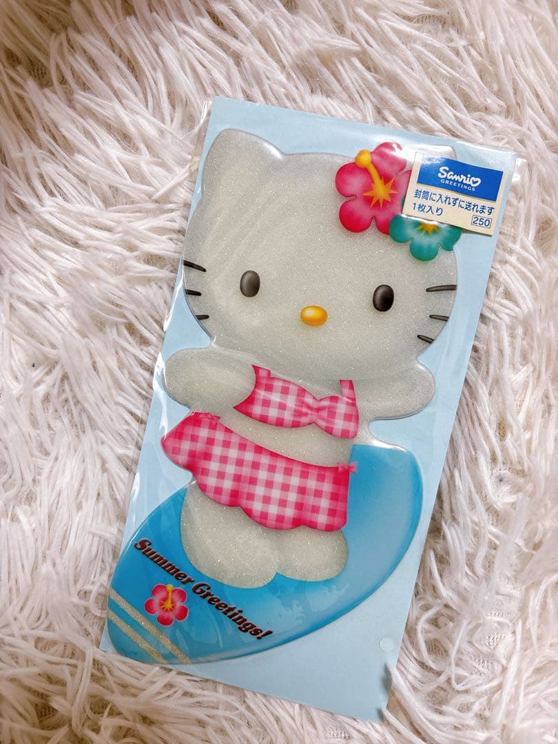 A*い様 激レア当時物　ハローキティレトロ　立体ポストカードぷくぷく平成レトロ