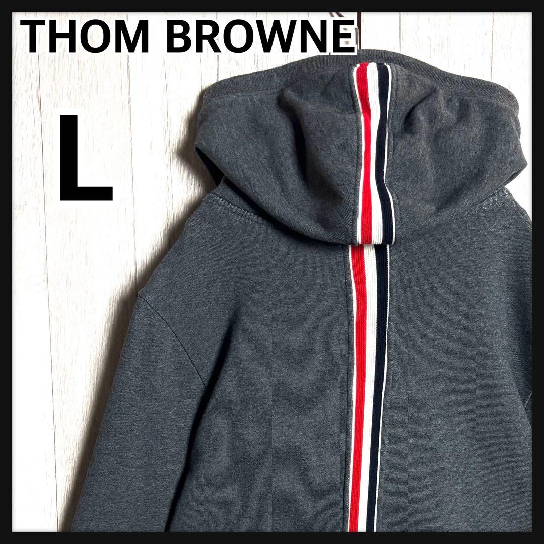 3678【人気・美品】トムブラウン バックトリコロールライン スウェットパーカー