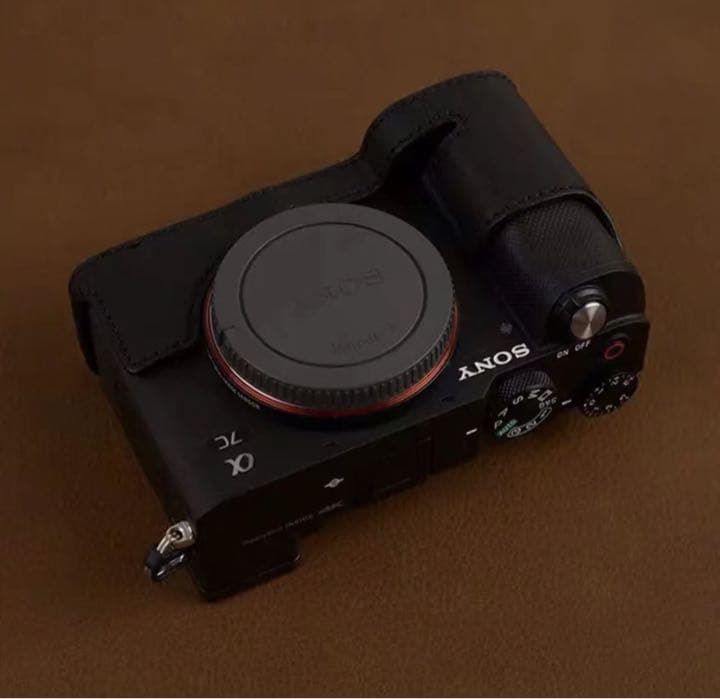 本革 カメラケース SONY ソニー a7c用 ブラック
