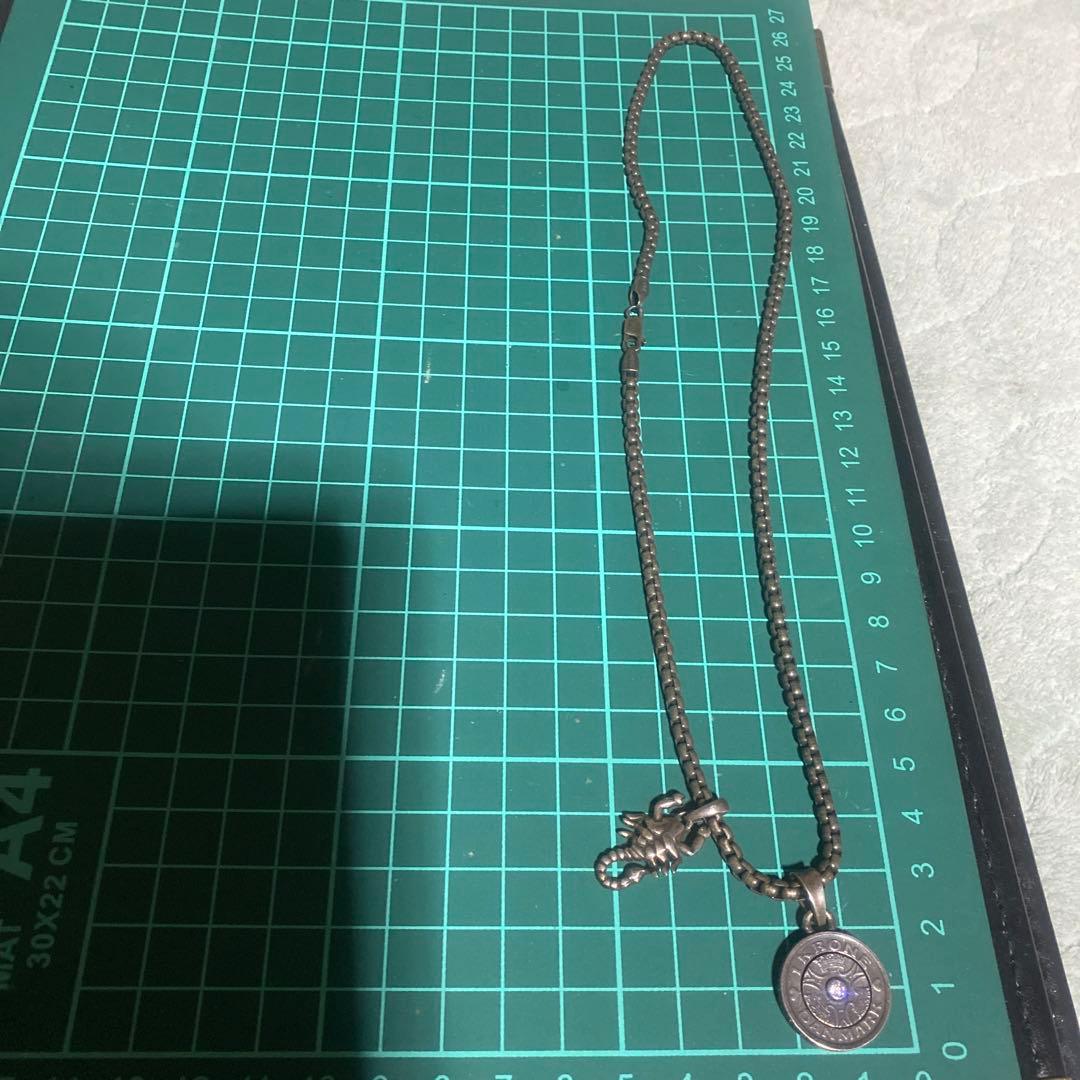 925 ネックレス　1KRONE デンマーク　サソリ　チェーン