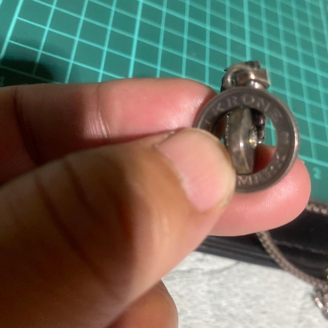 925 ネックレス　1KRONE デンマーク　サソリ　チェーン