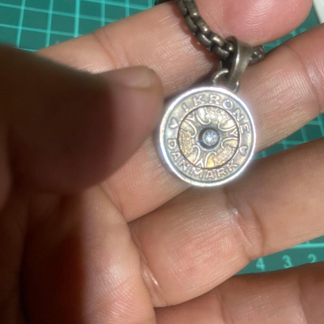 925 ネックレス　1KRONE デンマーク　サソリ　チェーン