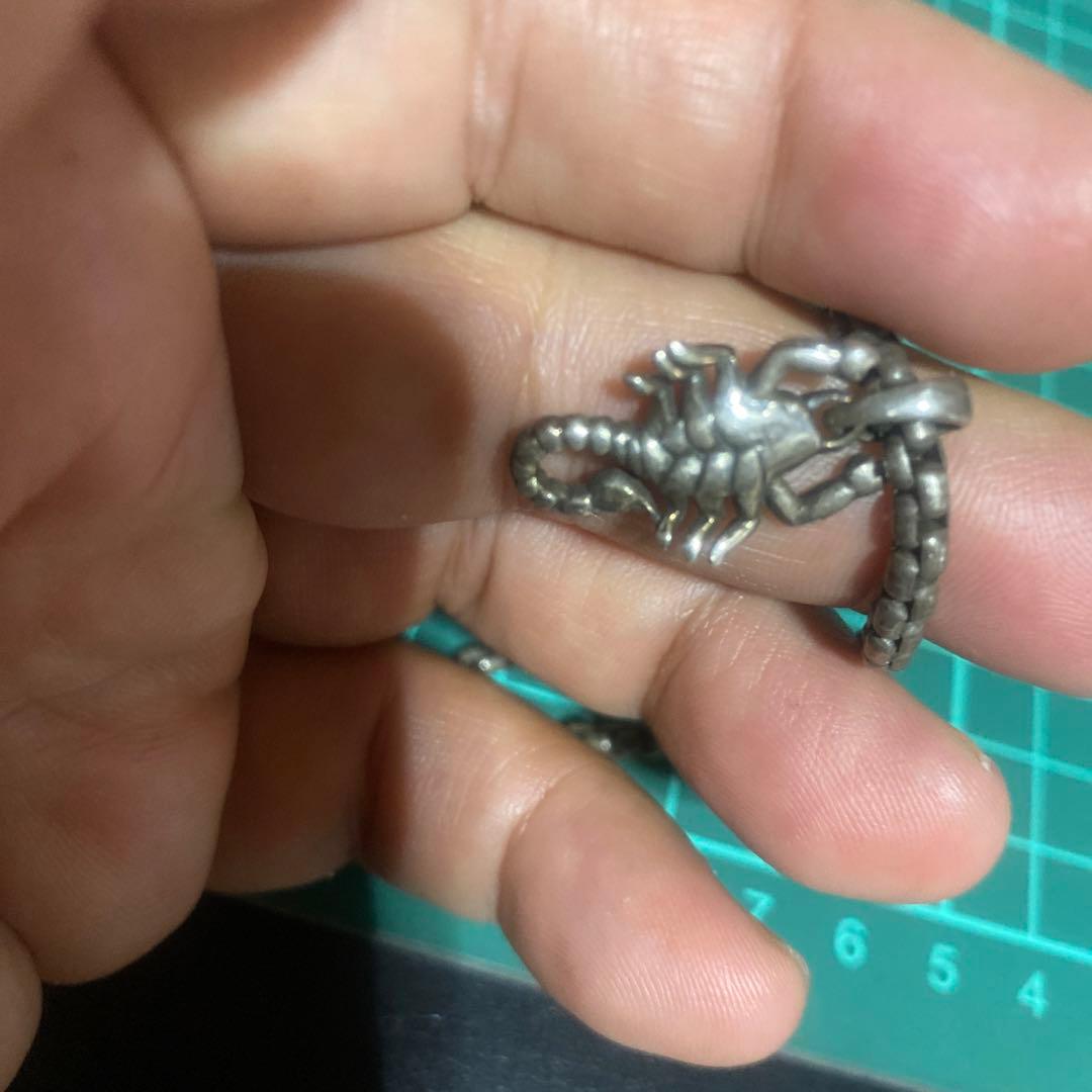 925 ネックレス　1KRONE デンマーク　サソリ　チェーン