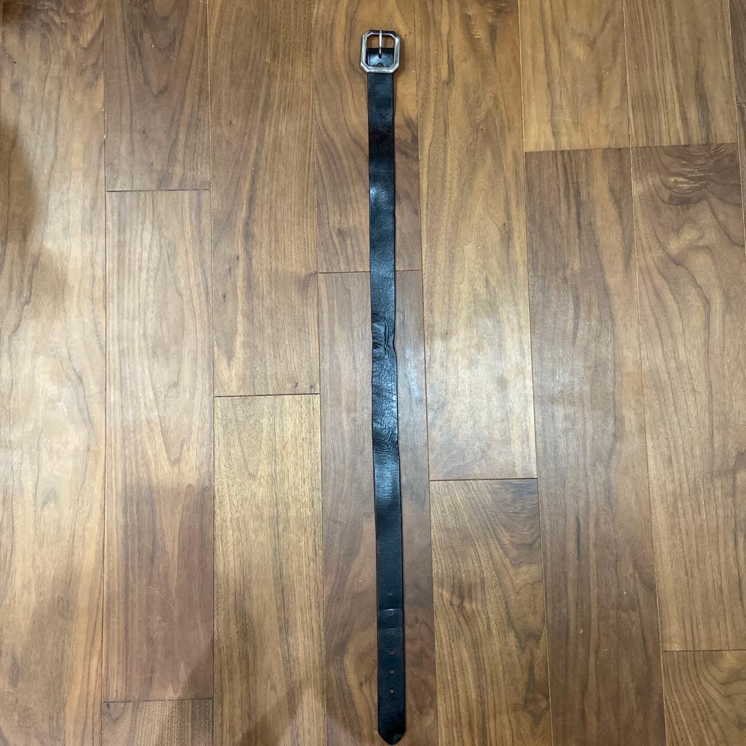 OLD STUD プレーンレザーベルト ブラックレザー 32inch HTC