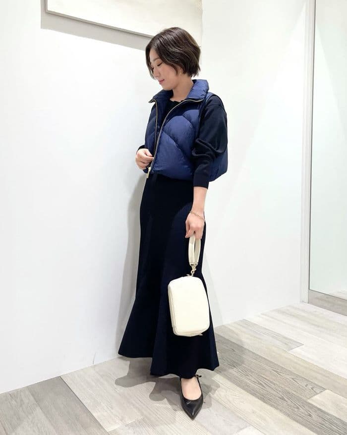 新品 6×1 VERY SHORT VEST Navy