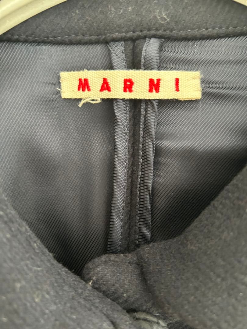 マルニ　　ネイビー コート ポケット付き