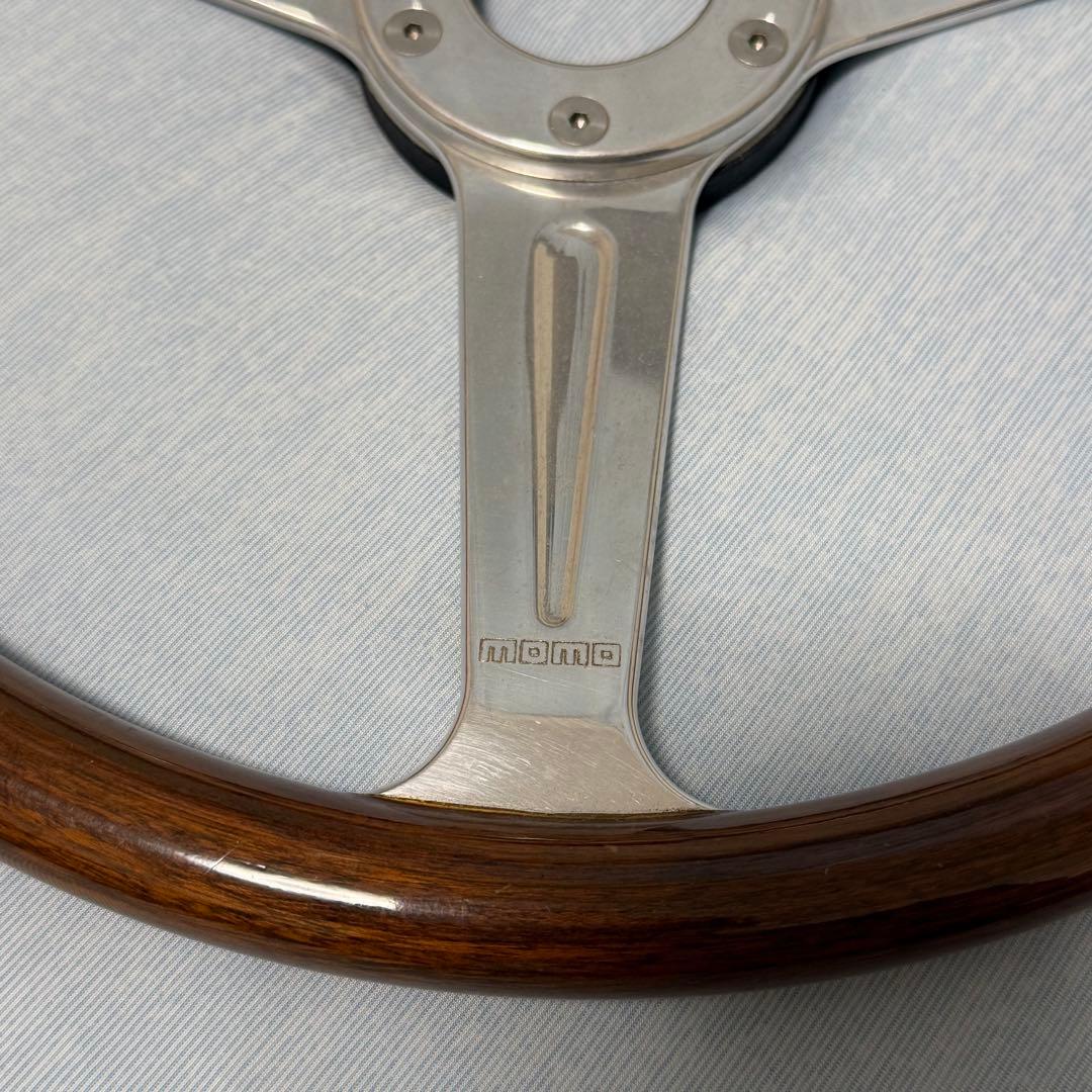 値下げ！MOMO ウッド　ステアリング 3本スポーク　当時物