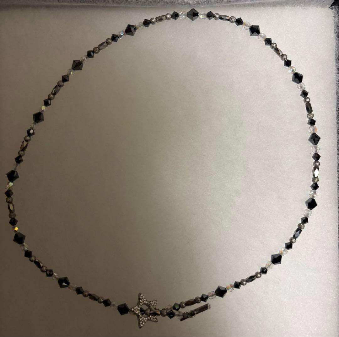 NUMBERX BRAND ブラッククリスタルネックレス