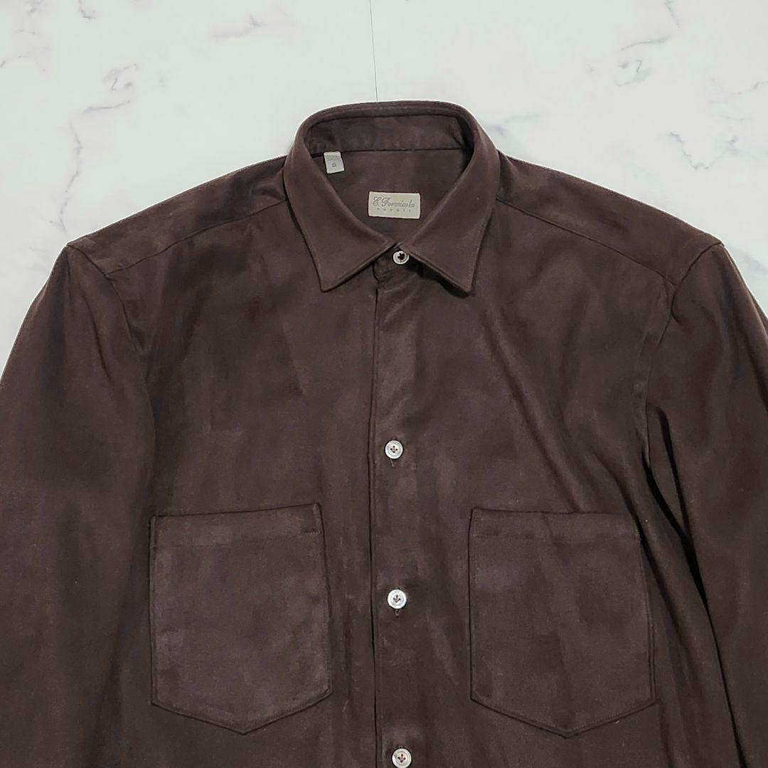 エッリコフォルミコラxビームスF　フェイクスエードオーバーシャツ　別注　CPO