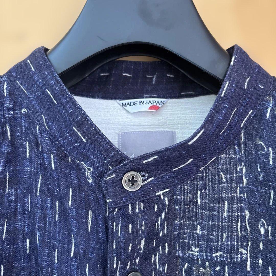 美品◾️SOU・SOU 高島縮20/20 スタンドカラーシャツ BORO Ⅲ