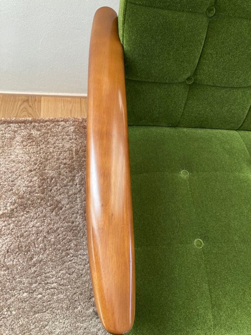 【ミクリ】カリモク60 kチェア 2シーター　モケットグリーン