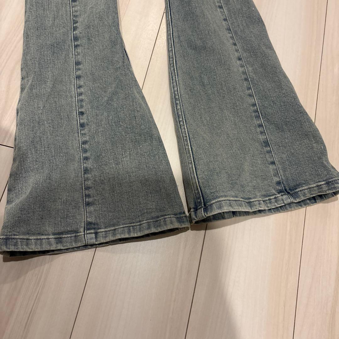 RESEXXY カットアウトデザインフレアパンツ アイスブルー