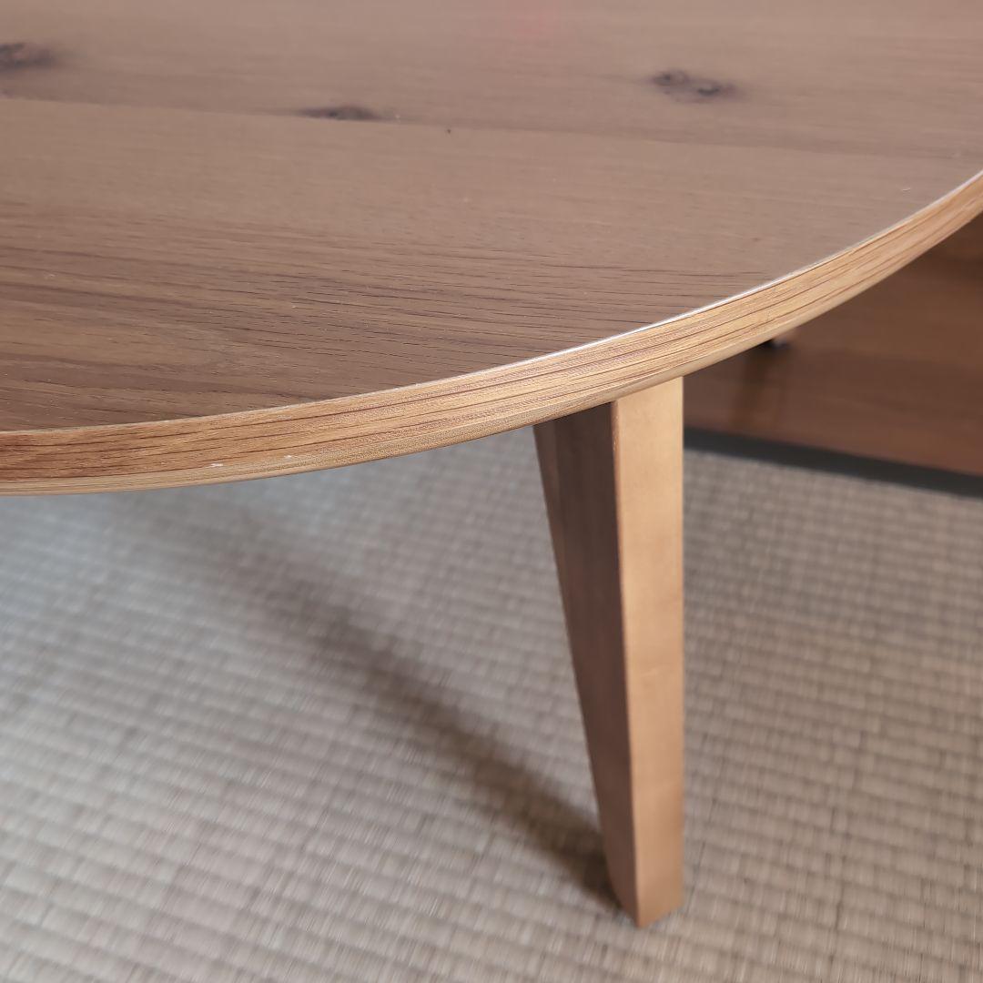 ベルメゾン 節ありオーク材の円形こたつテーブル