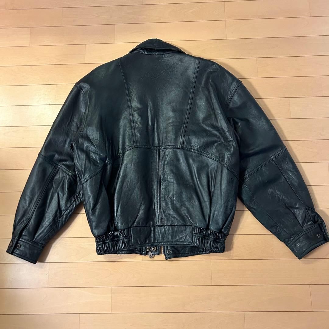 80s A-2 レザーフライトジャケット　深水光太　レザーボンバージャケット　黒