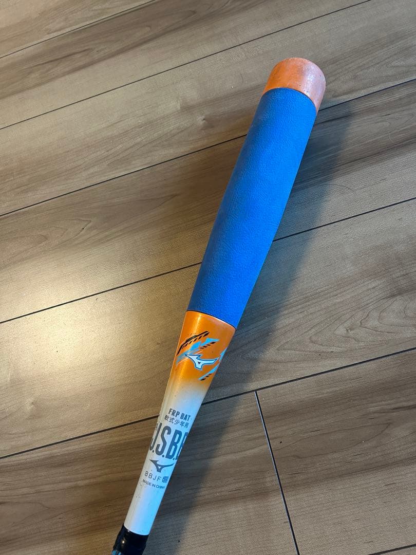 ミズノ軟式パット　青/オレンジ　76cm