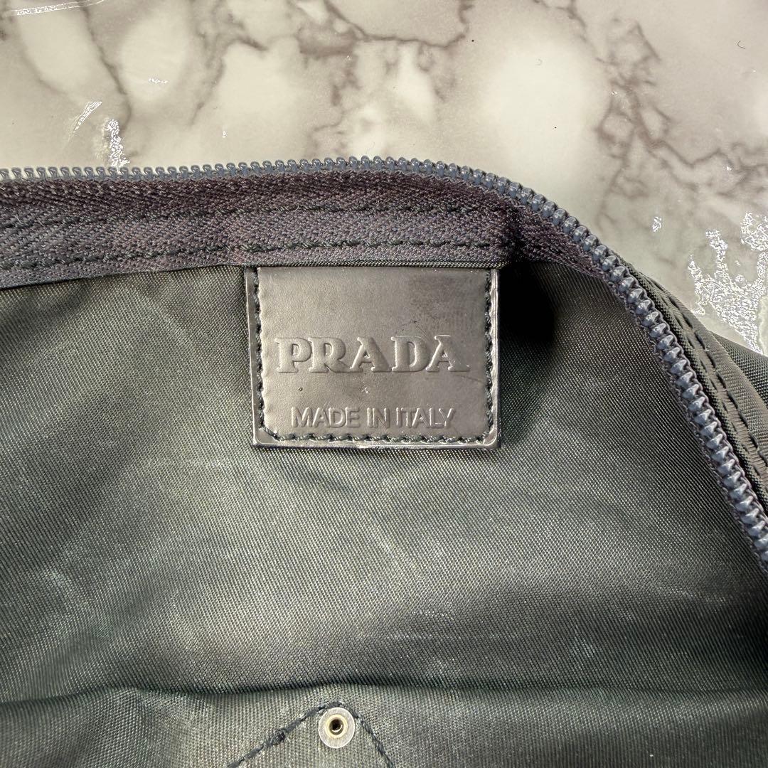 PRADA プラダ ポーチ ボディーバック ナイロン カーキ 三角プレート