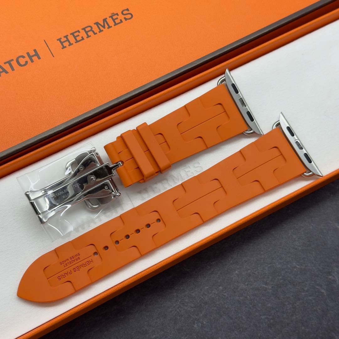 2751 ほぼ未使用　Apple Watch エルメス　キリム　オレンジ　ラバー