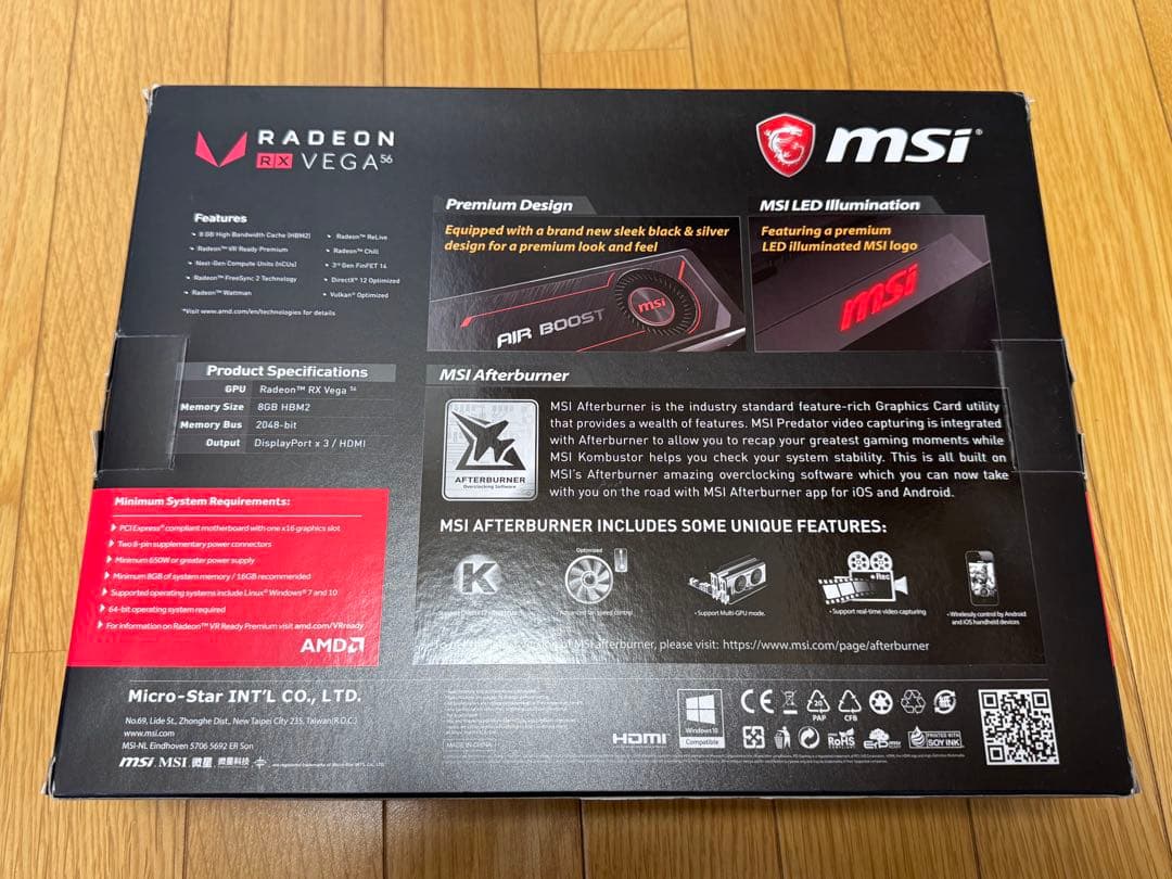 グラフィックボード・グラボ・ビデオカード msi Radeon RX Vega 56 Air Boost 8G OC