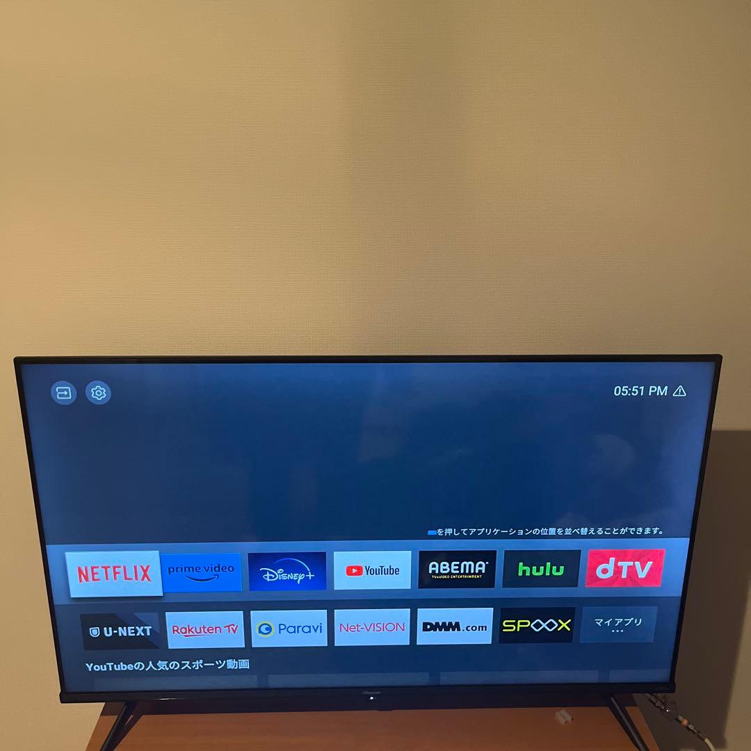Hisense43E6G 43型スマート4Kテレビ＆firetv stick付き