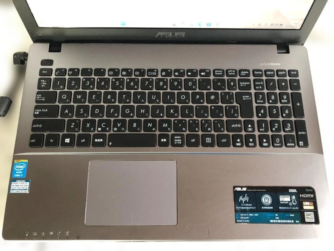 Windowsノート本体 ASUS X550L Core i7 RAM8GB SSD128GB Win11