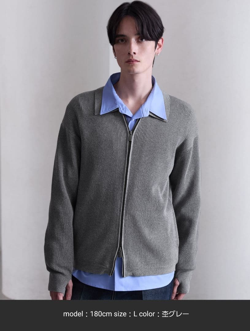 CLEL　ミニマルカラードライバーズニットシャツL