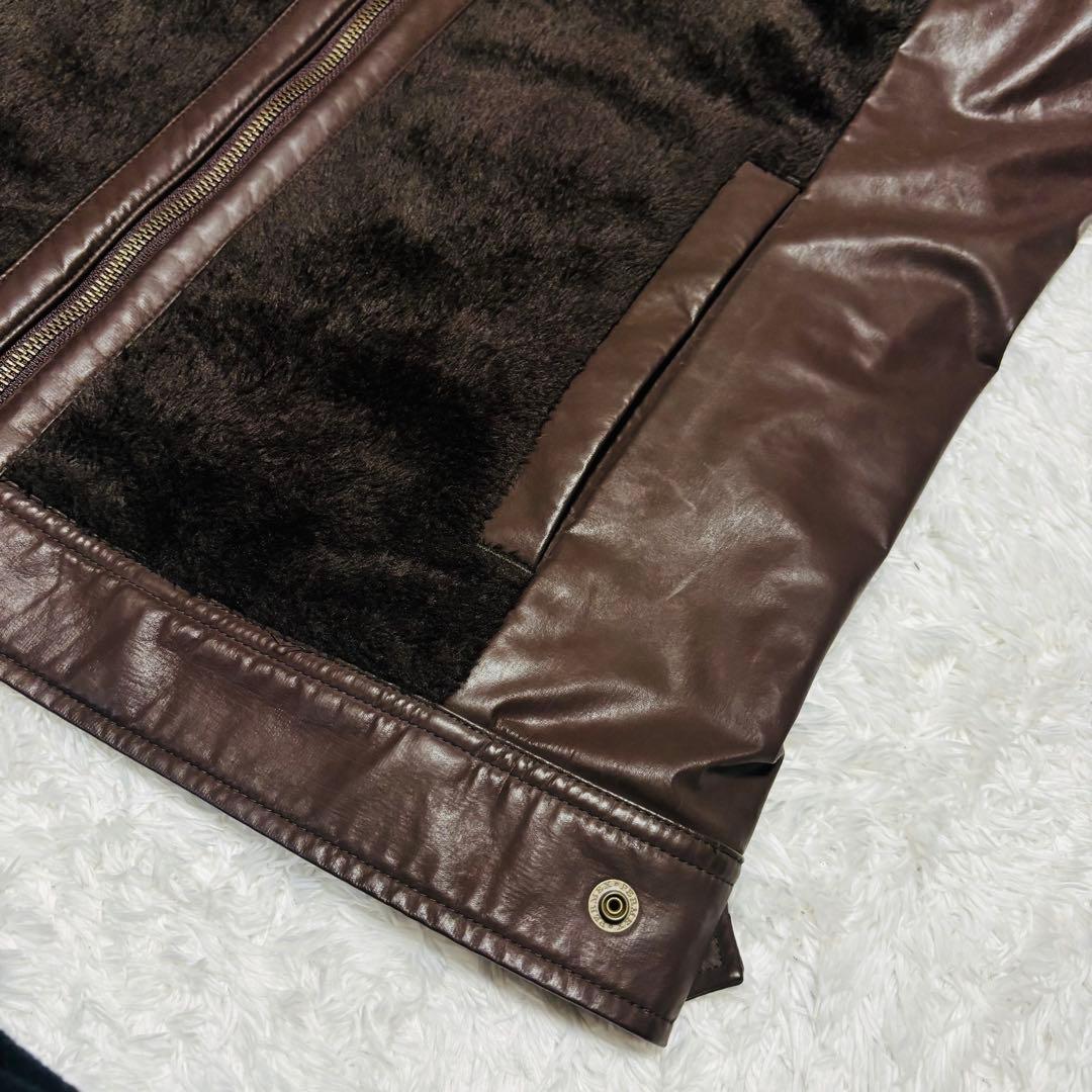 希少 00s y2k アディダス トラックジャケット 異素材 切替 ブラウン