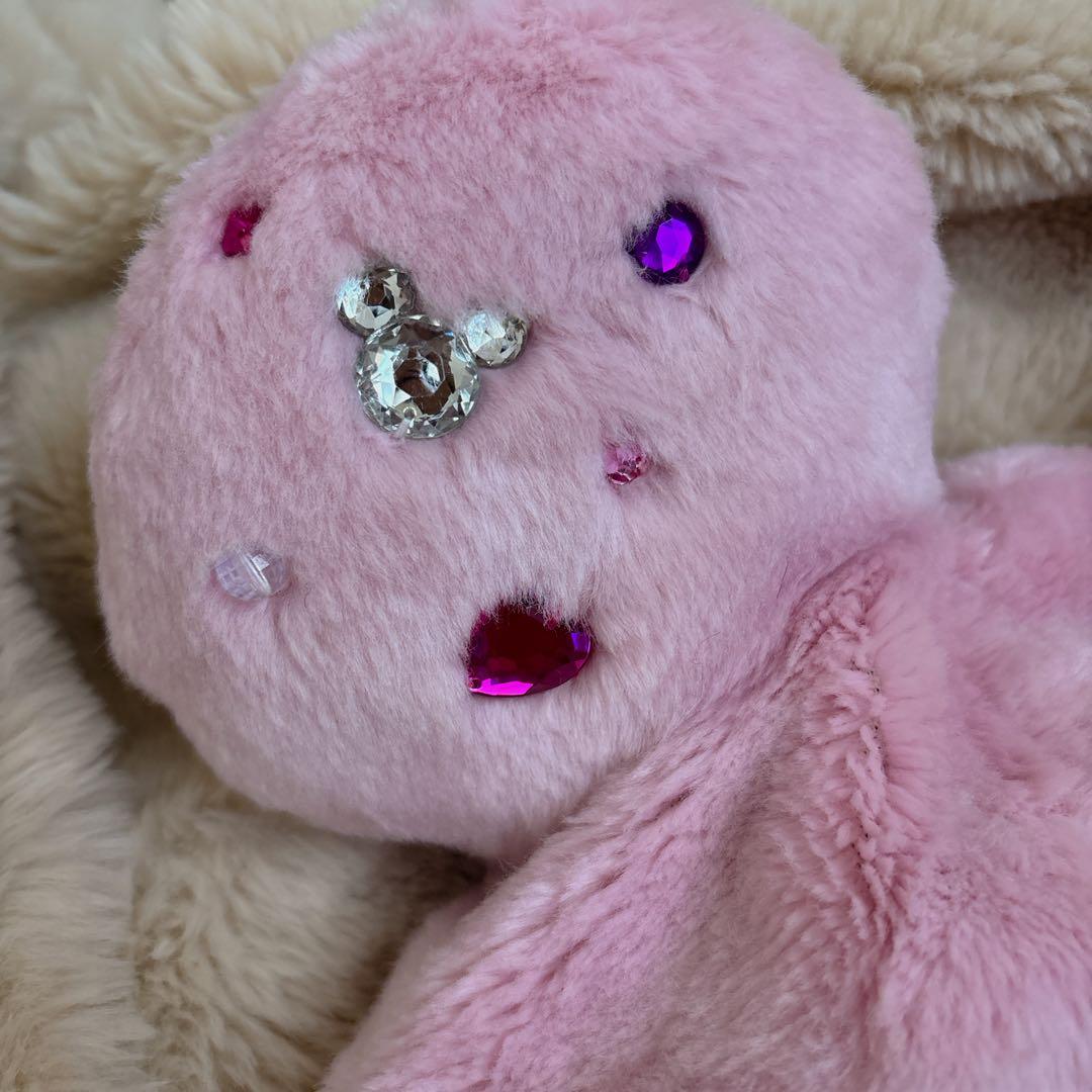 ミニービジュー付きピンク ファンキャップ