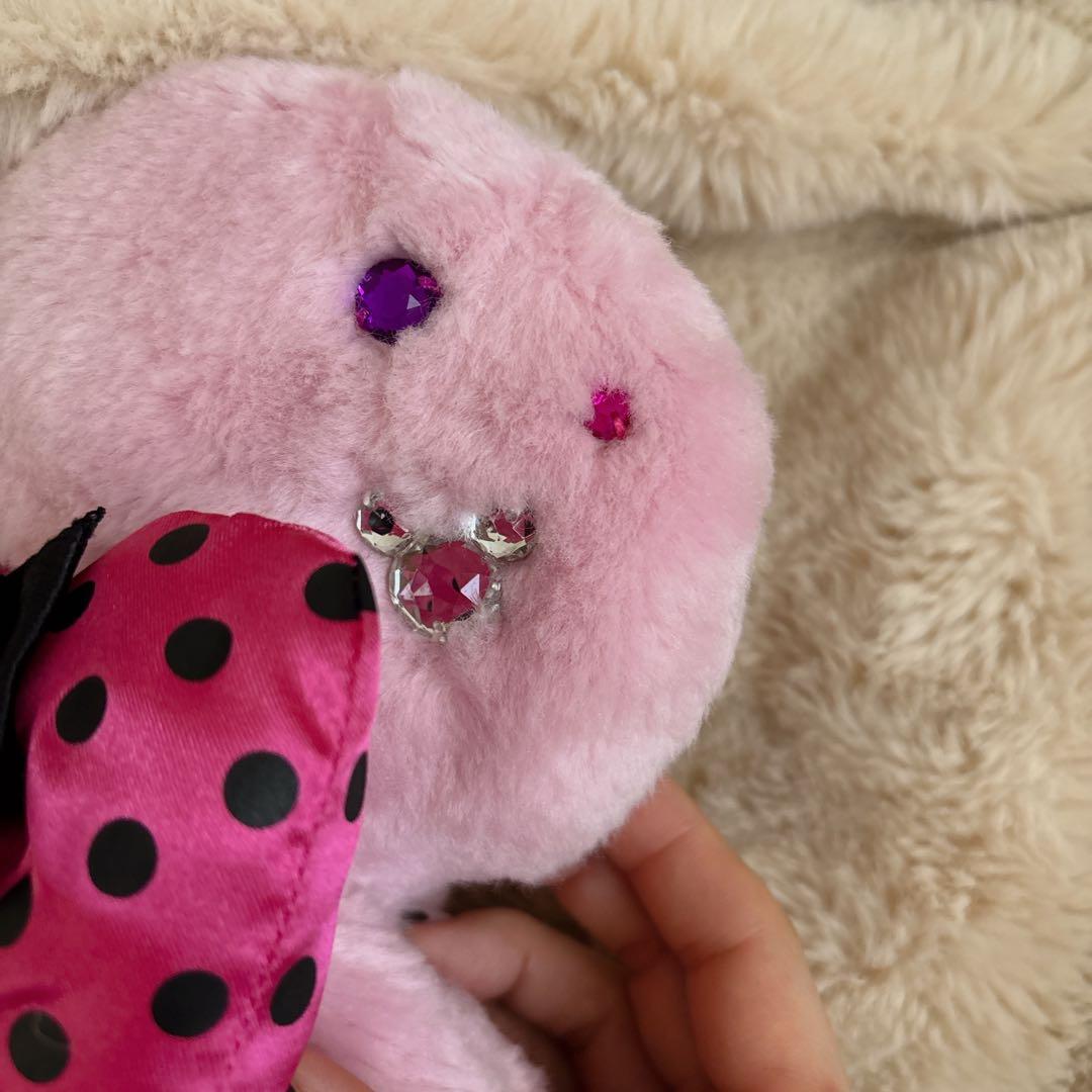 ミニービジュー付きピンク ファンキャップ