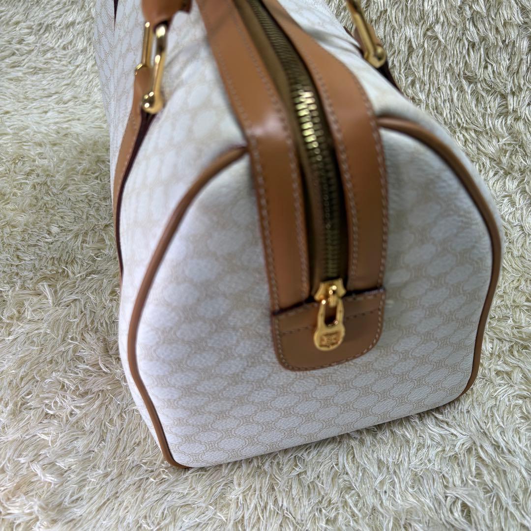 セリーヌ　ホワイト　マカダム　ボストンバッグ　ハンドバッグ