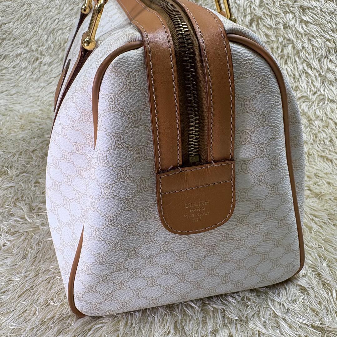 セリーヌ　ホワイト　マカダム　ボストンバッグ　ハンドバッグ