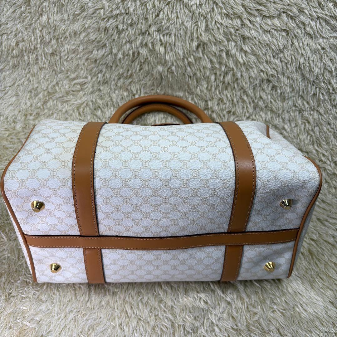 セリーヌ　ホワイト　マカダム　ボストンバッグ　ハンドバッグ