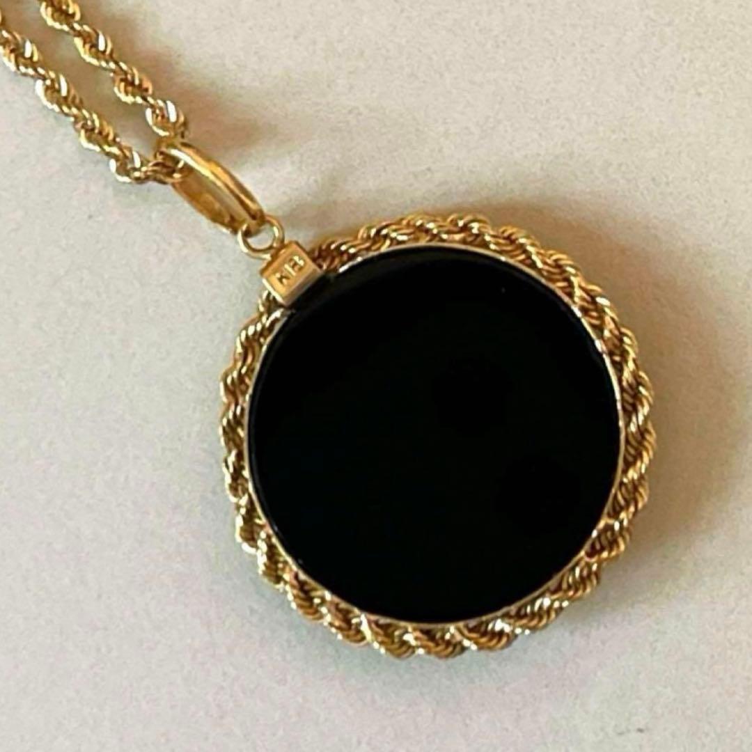 K１８ペンダント　オニキス　龍モチーフ　【特典付き】