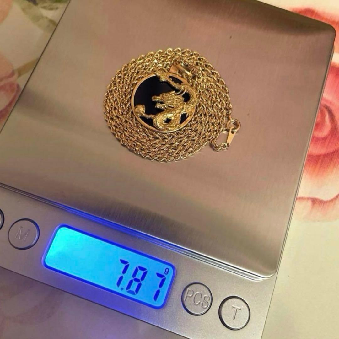 K１８ペンダント　オニキス　龍モチーフ　【特典付き】